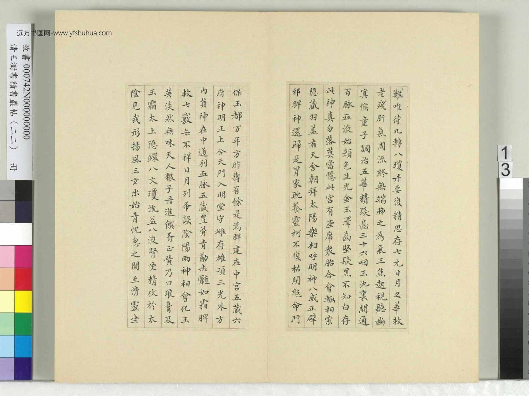 清-王澍-书积书岩帖册（二十二）　冊13　臨晉楊羲黃庭經